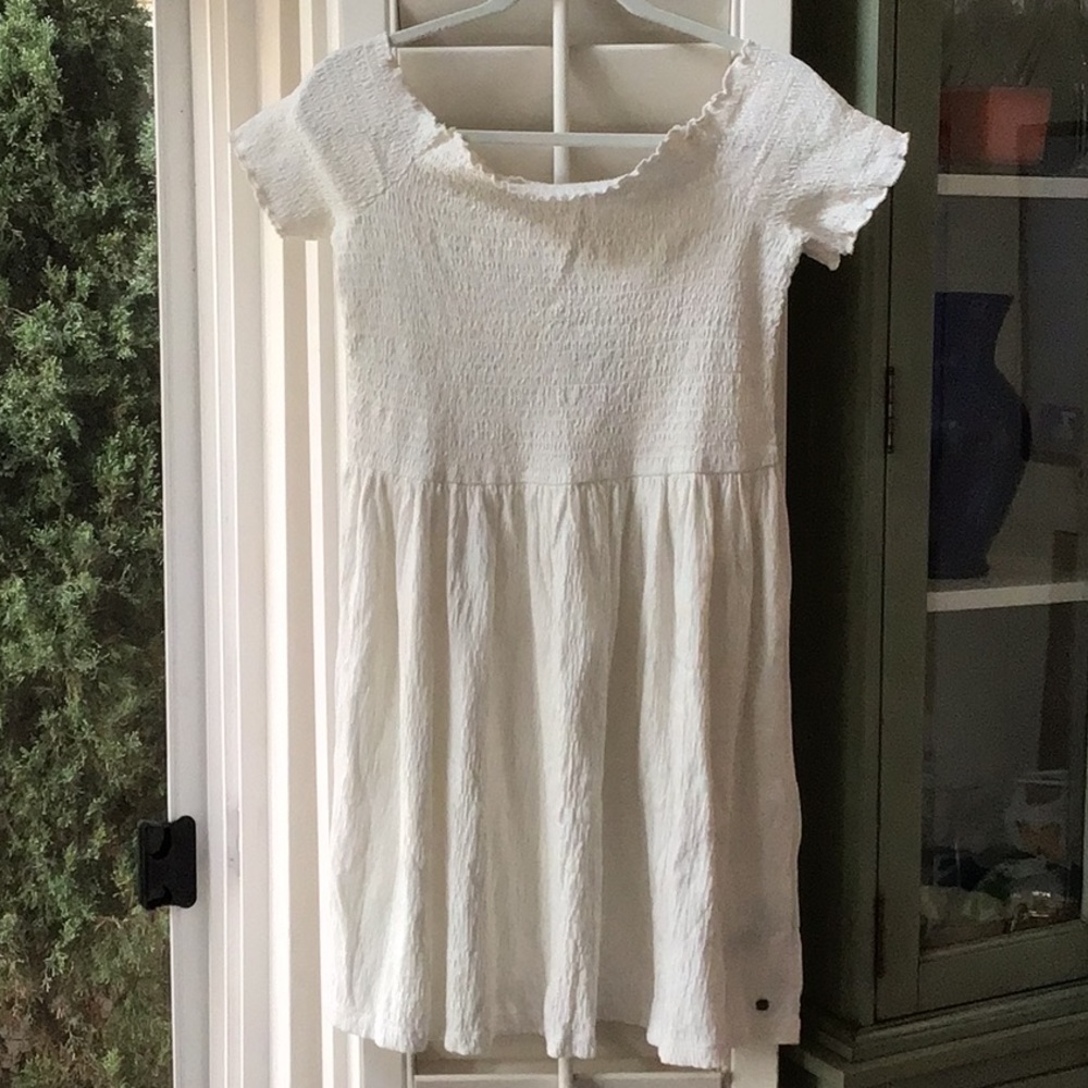 ROXY White Cotton Stretch Dress